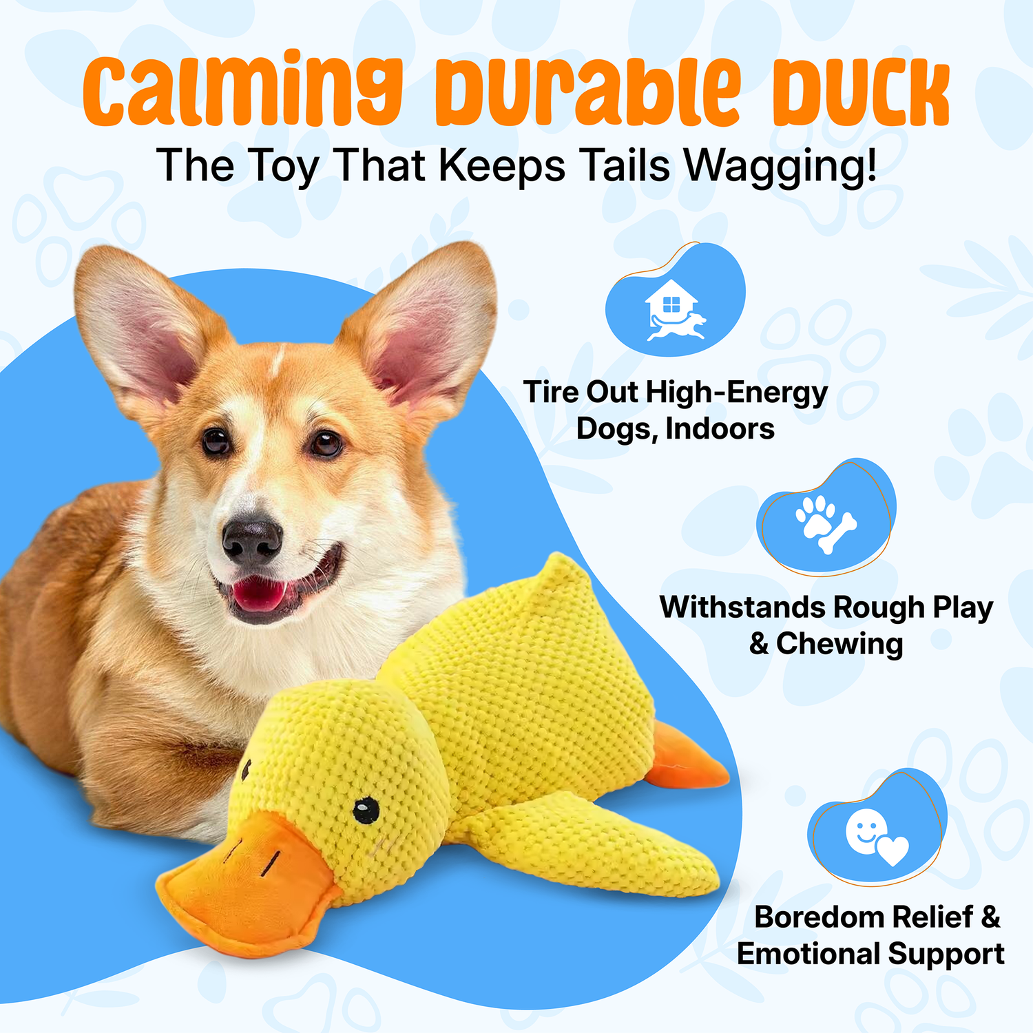 Plush Duck Dog Toy  Soft Squeaky Chew Toy - Product example