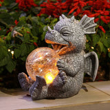 Dragon LED Table Lamp  Resin Sculpture with Warm Glow - Detailed view