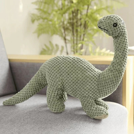 Dinosaur Dog Toy  Orange Textured Plush T-Rex with Squeaker - Product example