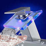 LED Bathroom Faucet  Copper Waterfall Basin Mixer with Color Changing Light - Product detail 9