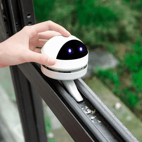 USB Mini Vacuum Cleaner  Rechargeable Tabletop with Blue LED Lights - Product showcase