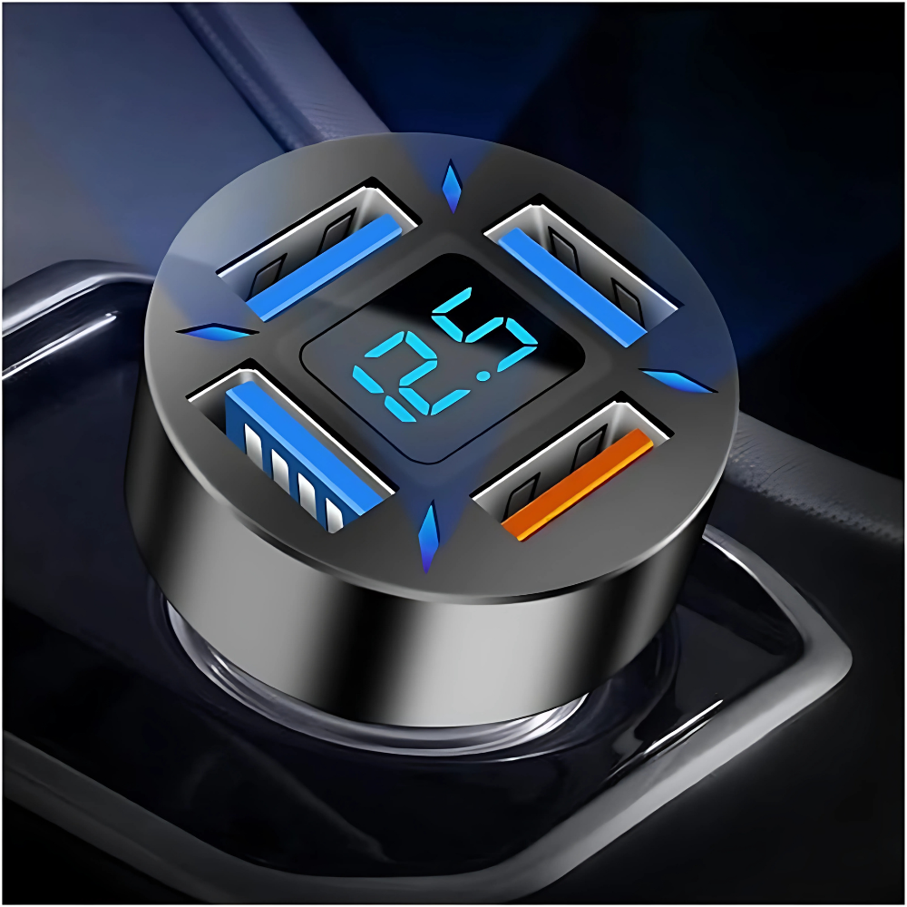 Dual USB Car Charger  66W Fast Charging Digital Display - Detailed view
