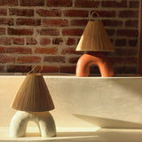 Modern Ceramic Table Lamp  Curved Base with Raffia Shade - Product detail 31