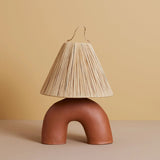 Modern Ceramic Table Lamp  Curved Base with Raffia Shade - Product detail 33