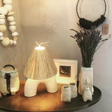 Modern Ceramic Table Lamp  Curved Base with Raffia Shade - Product detail 4