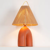 Modern Ceramic Table Lamp  Curved Base with Raffia Shade - Product detail 29