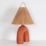 Modern Ceramic Table Lamp  Curved Base with Raffia Shade - Product detail 40