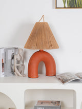 Modern Ceramic Table Lamp  Curved Base with Raffia Shade - Product detail 37