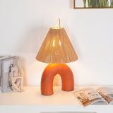 Modern Ceramic Table Lamp  Curved Base with Raffia Shade - Product detail 24