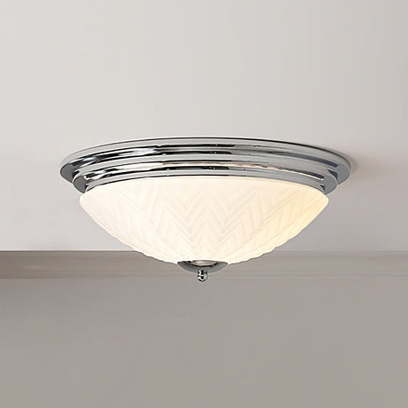 Art Deco Ceiling Light  Chrome Chevron Glass Shade - Product detail 12