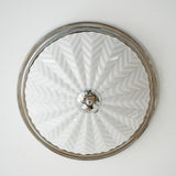 Art Deco Ceiling Light  Chrome Chevron Glass Shade - Product detail 7