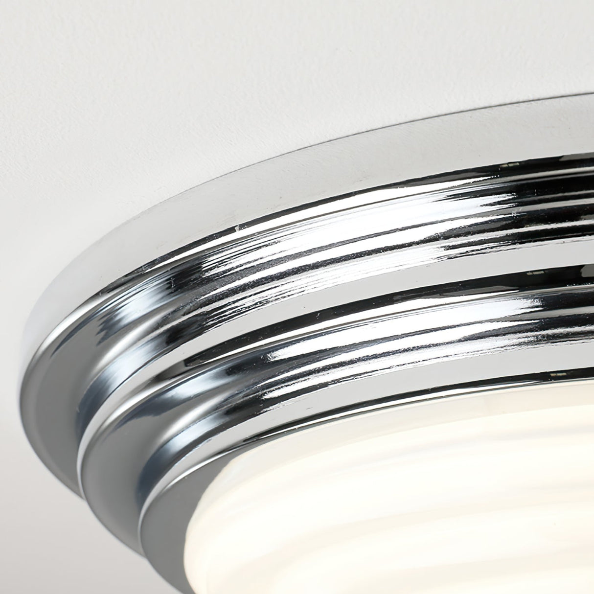 Art Deco Ceiling Light  Chrome Chevron Glass Shade - Product detail 9