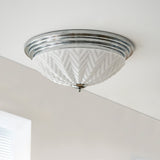 Art Deco Ceiling Light  Chrome Chevron Glass Shade - Product detail 10
