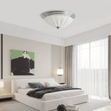 Art Deco Ceiling Light  Chrome Chevron Glass Shade - Product detail 4