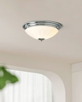 Art Deco Ceiling Light  Chrome Chevron Glass Shade - Product detail 6