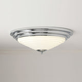 Art Deco Ceiling Light  Chrome Chevron Glass Shade - Product detail 13