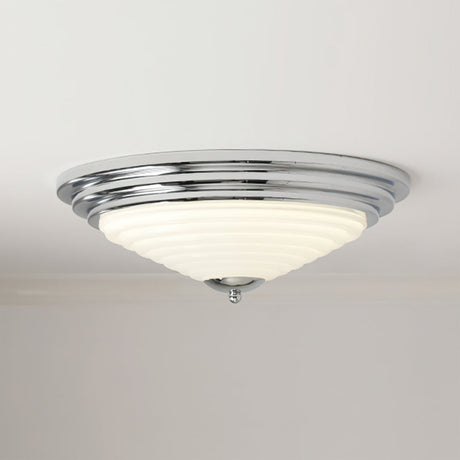 Art Deco Ceiling Light  Chrome Chevron Glass Shade - Product detail 13