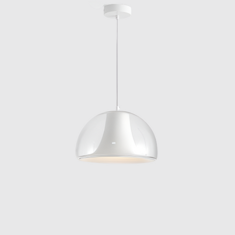 Modern Dome Pendant Light  White Glass With Orange Accent - Product detail 9