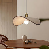 Modern Curved Pendant Light  Bent Wood Design with Brass Accent - Product example