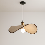 Modern Curved Pendant Light  Bent Wood Design with Brass Accent - Product detail 5