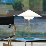 Bauhaus Table Lamp  Glass Base With Fabric Shade - Product example