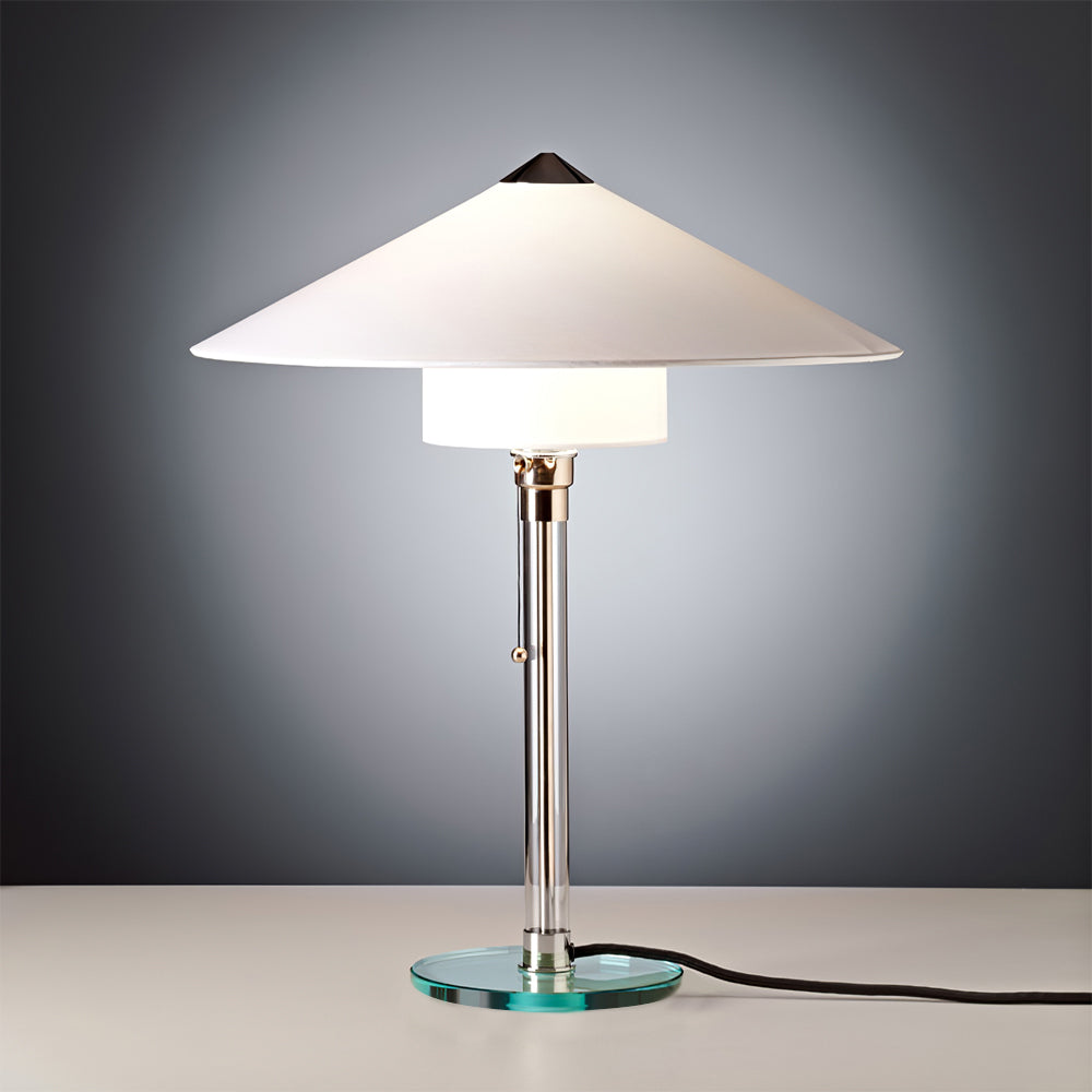 Bauhaus Table Lamp  Glass Base With Fabric Shade - Product detail 7
