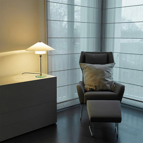 Bauhaus Table Lamp  Glass Base With Fabric Shade - Product detail 6