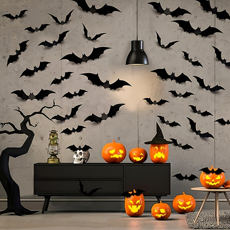 Halloween Wall Decals  3D Flying Bat Decorations - Detailed view