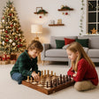 Wooden Chess Set  Foldable Walnut Board with Handcrafted Pieces - Product showcase