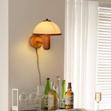 Modern Wood Wall Lamp  Oak Dome Shade Design - Product detail 4