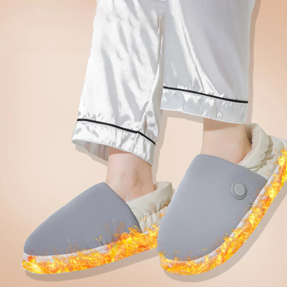 Electric Heated Slippers  Cozy Plush Winter Warming Footwear - Detailed view