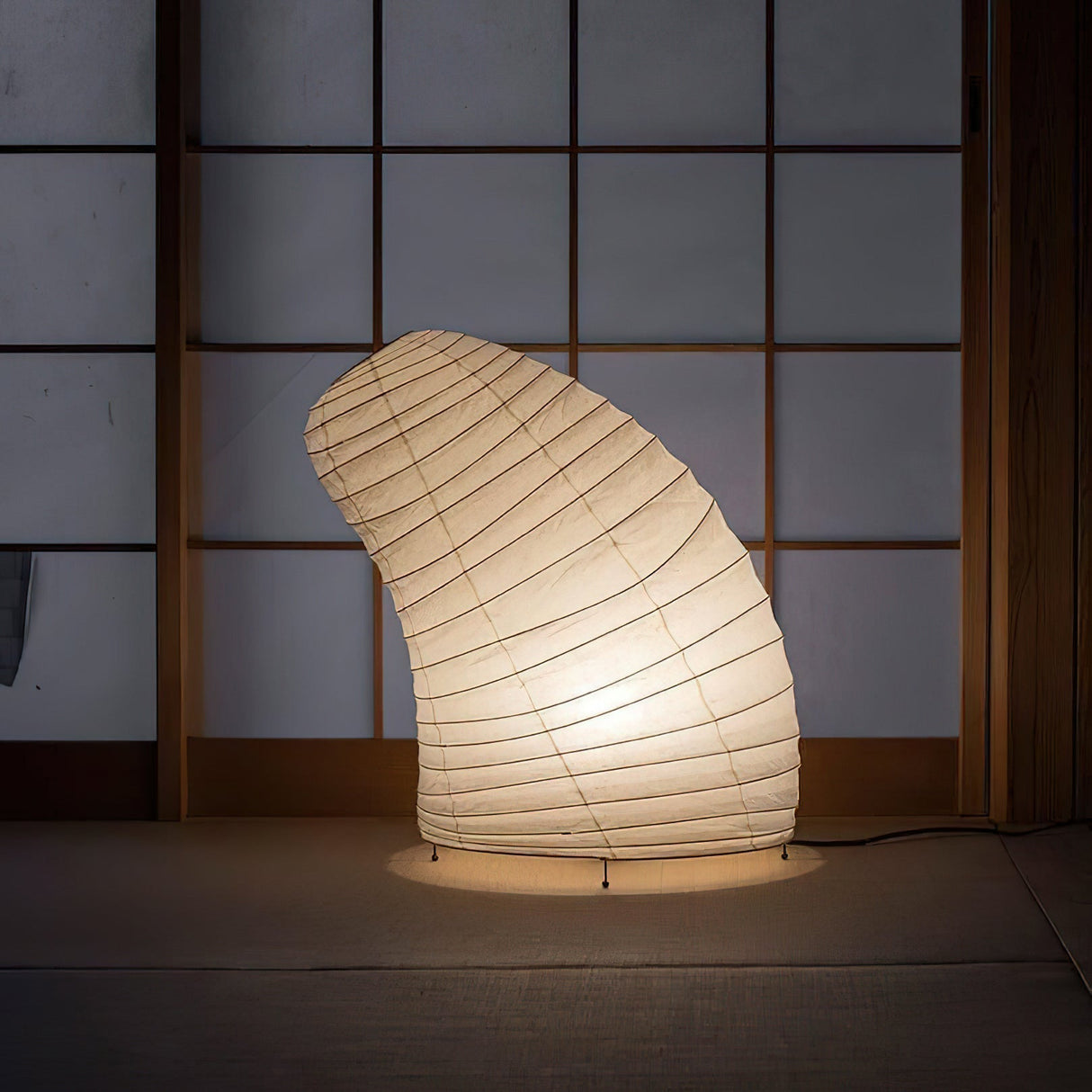 Japanese Paper Table Lamp  Organic Sculptural Design - Product detail 10
