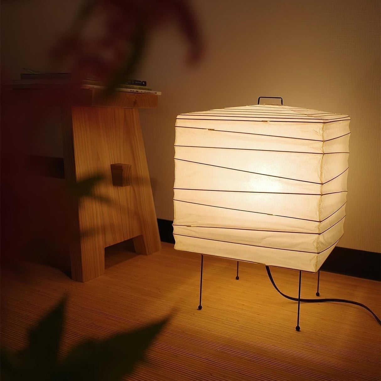 Japanese Table Lamp  Washi Paper Geometric Design - Product detail 12