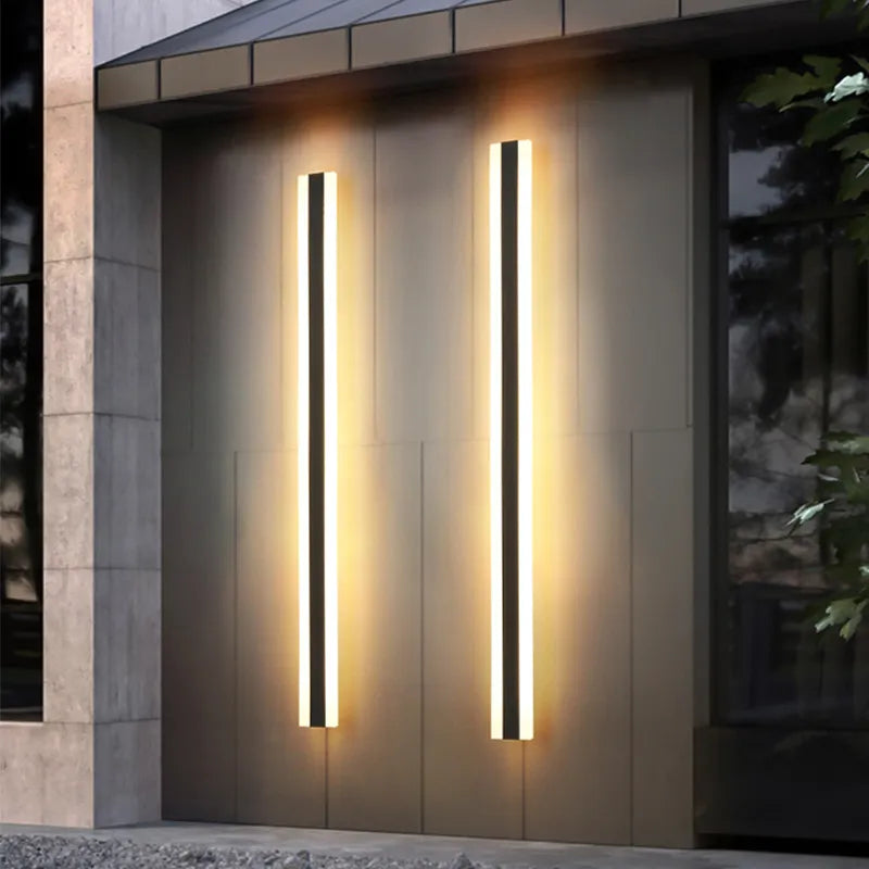 Modern Outdoor Wall Light  Linear LED Sconce Black - Product example