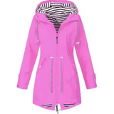 Waterproof Hooded Coat  Black Striped Liner Design - Product example