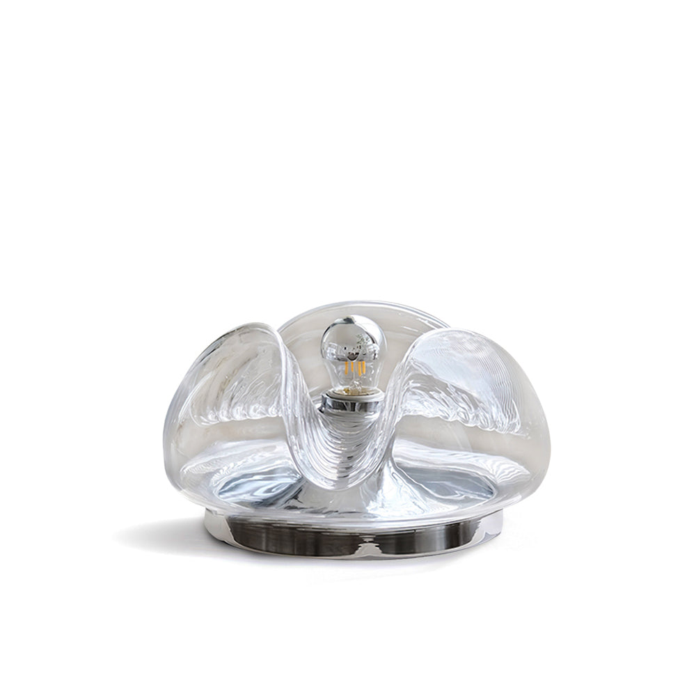 Modern Glass Table Lamp  Wave Design Chrome Base - Product detail 10