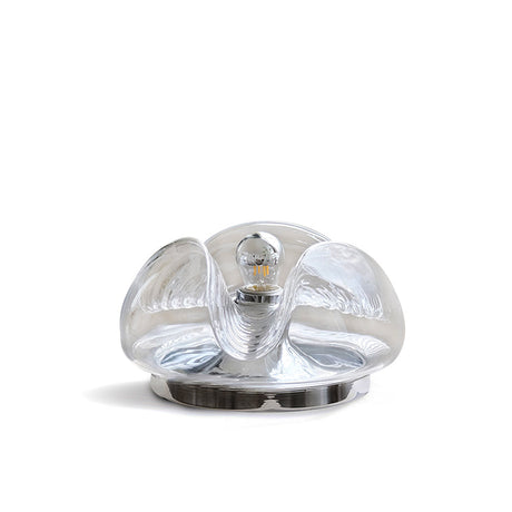 Modern Glass Table Lamp  Wave Design Chrome Base - Product detail 10