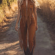 Western Fringe Jumpsuit  Suede Tassel Design - Product showcase
