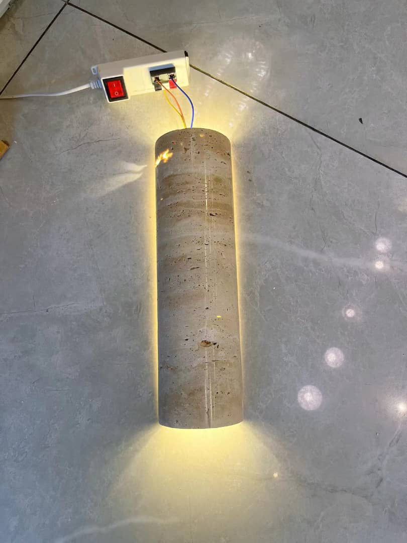 Modern Travertine Wall Light  Natural Stone Cylinder Sconce - Product detail 4