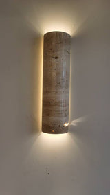 Modern Travertine Wall Light  Natural Stone Cylinder Sconce - Product example