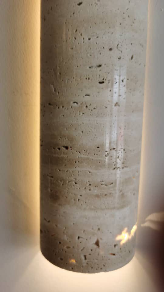 Modern Travertine Wall Light  Natural Stone Cylinder Sconce - Product detail 5