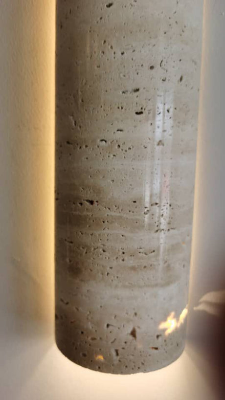 Modern Travertine Wall Light  Natural Stone Cylinder Sconce - Product detail 5
