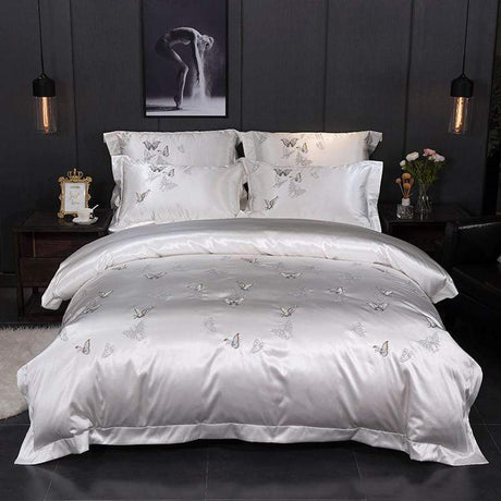 Luxury Butterfly Duvet Set  Egyptian Cotton Satin Blend - Product showcase