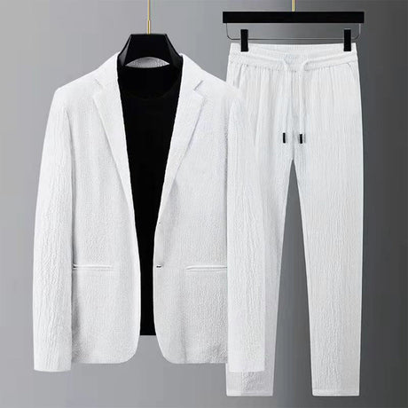 Modern Loungewear Set  Textured Polyester Blazer and Pants - Product detail 8