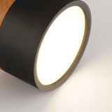 Modern LED Ceiling Light  Wood Trim Black Cylinder - Product detail 17