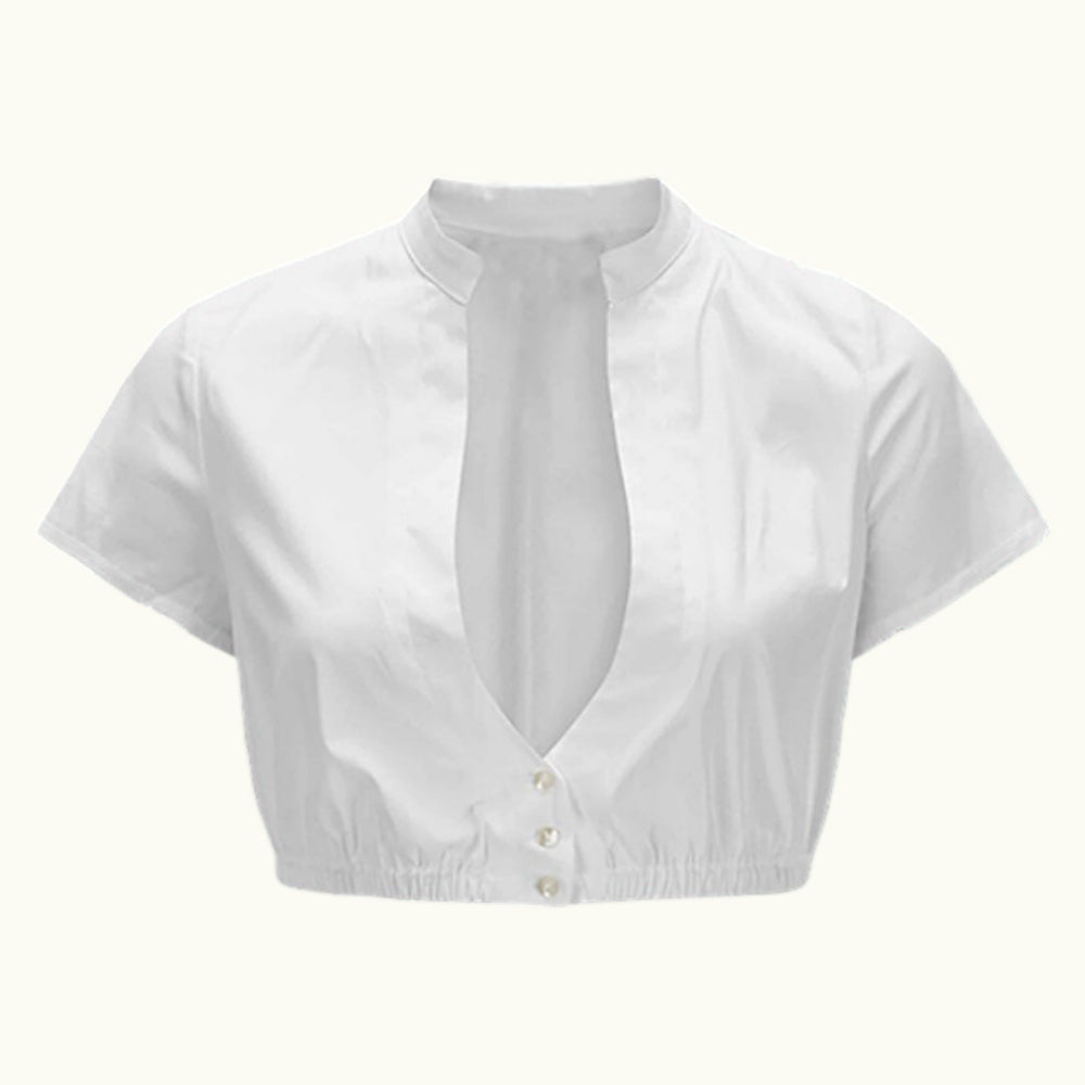 Traditional Dirndl Blouse  Short Sleeve Cotton Design - Product showcase