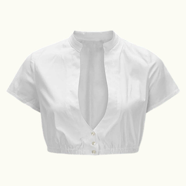 Traditional Dirndl Blouse  Short Sleeve Cotton Design - Product showcase