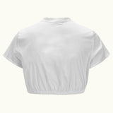 Traditional Dirndl Blouse  Short Sleeve Cotton Design - Detailed view