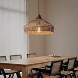 Rattan Pendant Light  Natural Woven Dome Shade - Product showcase