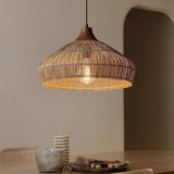 Rattan Pendant Light  Natural Woven Dome Shade - Product example